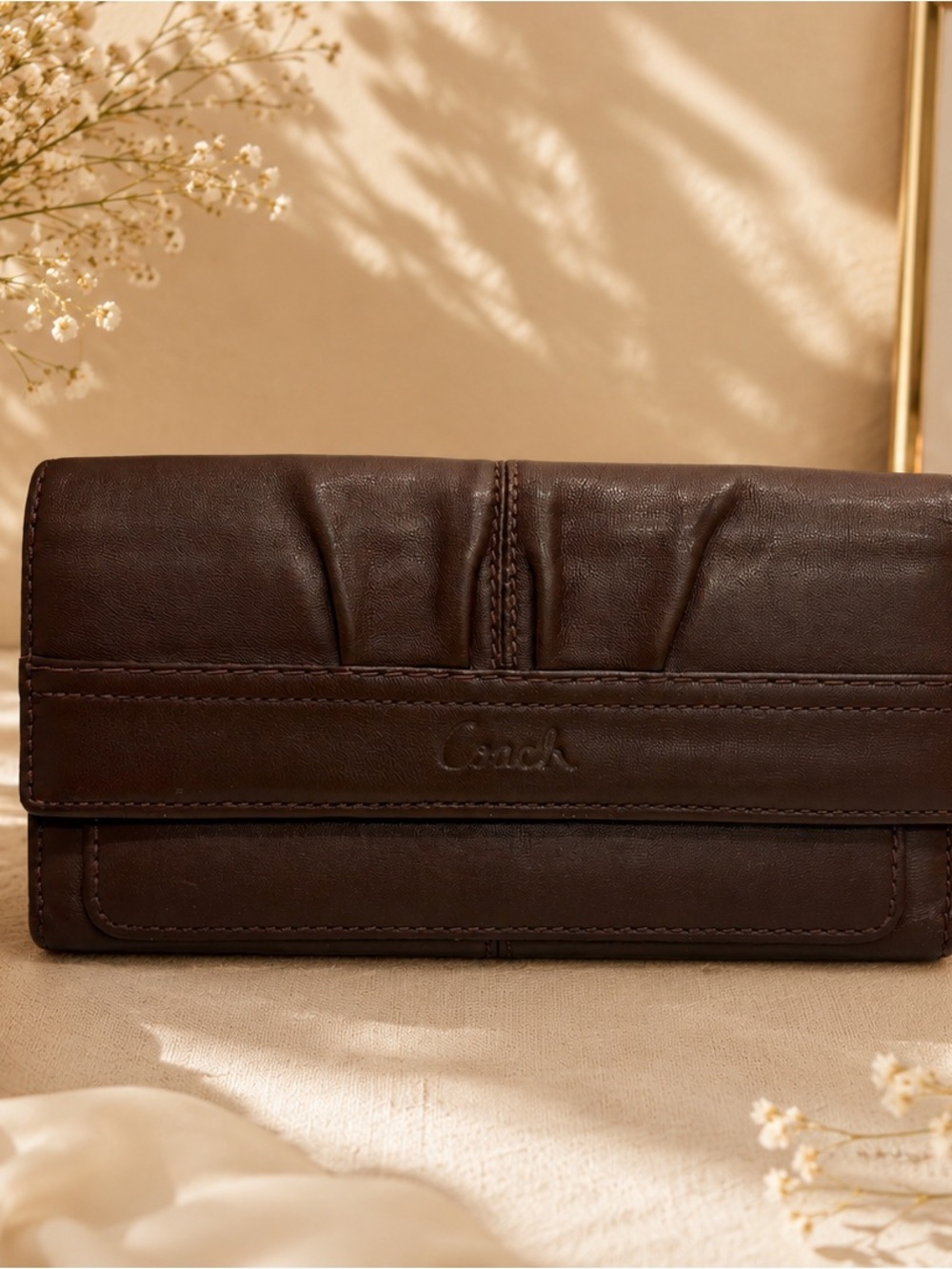 Coach Brown Leather Women’s Wallet Vintage Trifold Wallet Ashley EUC